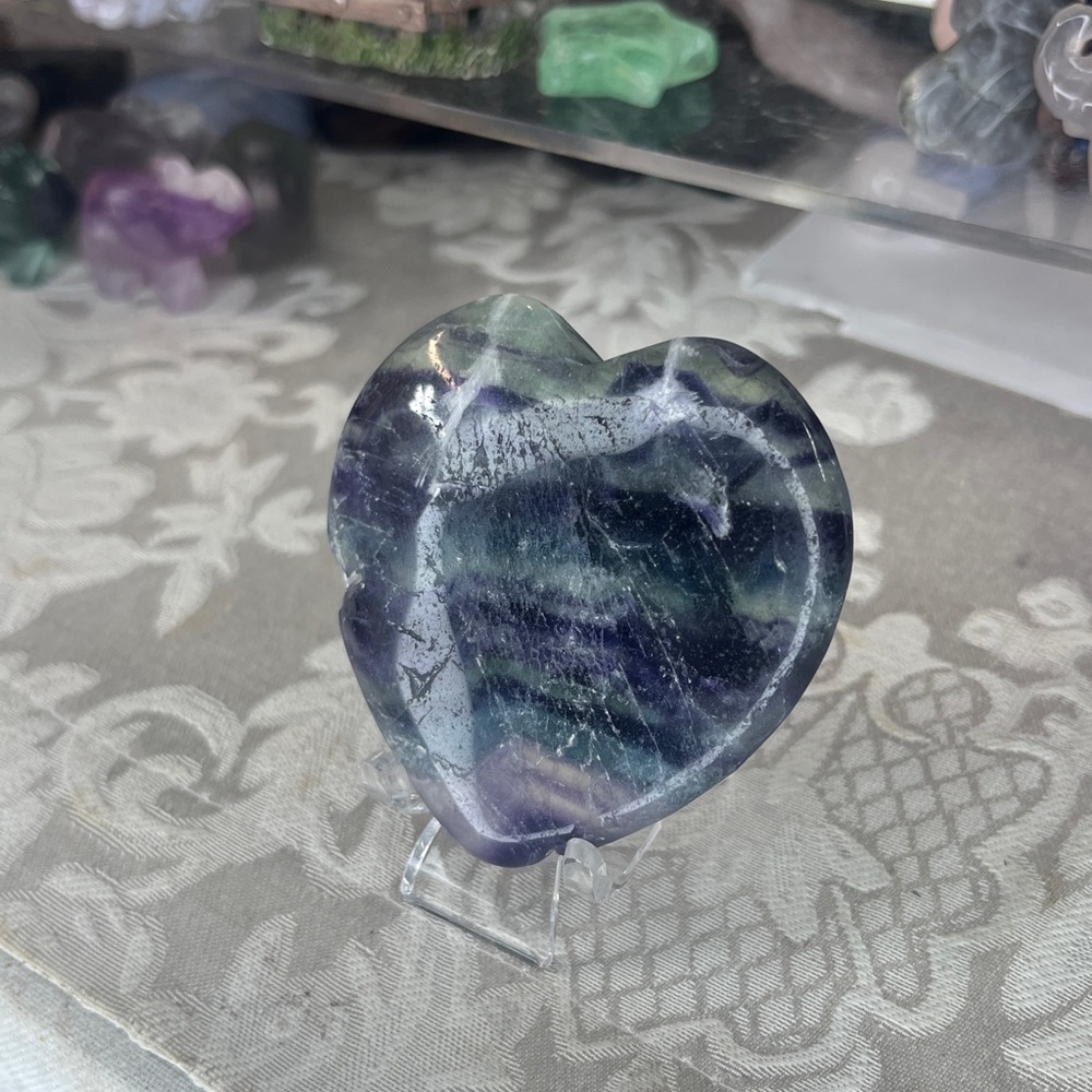Rainbow Fluorite Crystal Heart ❤️